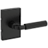Kwikset Mirada Passage Door Lever Set with Rectangle Rose Matte Black