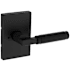 Kwikset Prava Privacy Door Lever Set with Knurled Handle and Rectangle Rose Matte Black