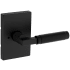 Kwikset Prava Privacy Lever Set with Rectangle Rose Matte Black