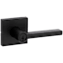 Kwikset Halifax Single Cylinder Keyed Entry Door Lever Set with Square Rose and SmartKey Matte Black