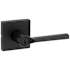 Kwikset Lisbon Single Cylinder Keyed Entry Door Lever Set with Square Rose and SmartKey Matte Black
