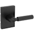 Kwikset Mirada Single Cylinder Keyed Entry Door Lever Set with Fluted Handle and Rectangle Rose Featuring SmartKey Matte Black