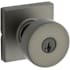 Kwikset Pismo Single Cylinder Keyed Entry Door Knob Set with Square Rose and SmartKey Gun Metal