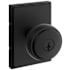 Kwikset Sora Single Cylinder Keyed Entry Door Knob Set with Rectangle Rose and SmartKey Matte Black