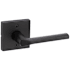 Kwikset Lisbon Non-Turning One-Sided Dummy Door Lever with Square Rose Matte Black