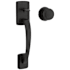 Kwikset Brentford Handleset Handle Only with Sora Interior Knob Matte Black