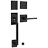 Kwikset San Clemente Sectional Dummy Handleset with Interior Grip from the Signature Collection Matte Black