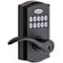 Kwikset SmartCode Pembroke Single Cylinder Keyless Entry Electronic Keypad Door Lever Set with SmartKey Technology Matte Black