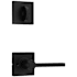 Kwikset Casey Lever Single Cylinder Interior Pack with Square Rose for Handlesets Matte Black