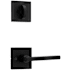 Kwikset Halifax Lever Single Cylinder Interior Pack with Square Rose for Handlesets Matte Black