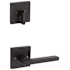 Kwikset Halifax Lever Single Cylinder Interior Pack with Square Rose for Handlesets Matte Black