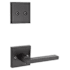 Kwikset Halifax Lever Non-Turning Dummy Interior Pack with Square Rose for Handlesets Matte Black