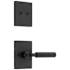 Kwikset Mirada Lever Dummy Handleset Interior Pack with Rectangle Rose Matte Black