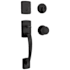 Kwikset Brentford Sectional Single Cylinder Keyed Entry Handleset with Sora Interior Knob and SmartKey Matte Black