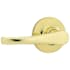 Kwikset Grapevine Passage Door Lever Set with Round Rose from the Safe Lock Collection Bright Brass