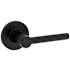 Kwikset Reminy Passage Door Lever Set with Round Rose from the Safe Lock Collection Matte Black