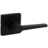 Kwikset Daylon Passage Door Lever Set with Square Rose from the Safe Lock Collection Matte Black
