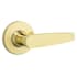 Kwikset Winston Passage Door Lever Set with Round Rose from the Safe Lock Collection Bright Brass