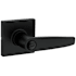 Kwikset Winston Privacy Door Lever Set with Square Rose from the Safe Lock Collection Matte Black