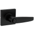 Kwikset Winston Privacy Door Lever Set with Square Rose from the Safe Lock Collection Matte Black