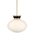 Lark Lucy 15" Wide Pendant with Cased Opal Glass Lacquered Brass / Black