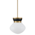 Lark Lucy 10" Wide Mini Pendant with Cased Opal Glass Lacquered Brass / Black