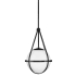 Lark Colby 1 Light 12" Wide Pendant with Cased Opal Glass Black
