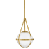 Lark Colby 1 Light 12" Wide Pendant with Cased Opal Glass Lacquered Brass