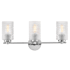 Lark Mabel 3 Light 25" Wide Vanity Light with Clear Hobnail Glass Chrome