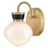 Lark Lucy 10" Tall Bathroom Sconce with Cased Opal Glass Lacquered Brass / Black