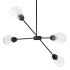 Lark Livie 4 Light 44" Wide Sputnik Chandelier with Clear Glass Shades Black