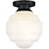 Lark Penny 12" Wide Semi-Flush Globe Ceiling Fixture Black