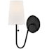 Lark Bliss 1 Light 15" Tall Wall Sconce with Off-White Linen Shade Black