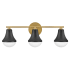 Lark Haddie 3 Light 24" Wide Vanity Light with Cased Opal Glass Shades Black