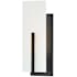 Lark Roman 1 Light 14" Tall Bathroom Sconce with White Etched Glass Shade Black