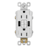 Legrand Radiant 15 Ampere Tamper Resistant Self-Test GFCI Electrical Outlet with USB Type A/A White