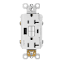 Legrand Radiant 20 Ampere Tamper Resistant Self-Test GFCI Electrical Outlet with USB Type A/C White