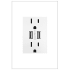 Legrand adorne 15 Ampere Tamper Resistant Electrical Outlet with USB-A Ports White