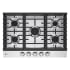 LG 30 Inch Wide 5 Burner Natural Gas Cooktop with Top Mounted Controls and Continuous Cast-Iron Grates Stainless Steel