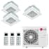 LG 24K BTU Cooling 21 SEER2 Three Zone Ceiling Cassette Mini Split Package with 9K + 9K + 9K Indoor Units White