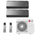 LG 24K BTU Cooling 21 SEER2 Two Zone Wall Mount Mini Split Package with Inverter Technology and Improved Air Quality Smoked Charcoal