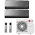 LG 28.4K BTU Cooling 20 SEER2 Two Zone Wall Mount Mini Split Package with Inverter Technology and Integrated Base Pan Heater Smoked Charcoal