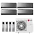 LG 28.4K BTU Cooling 20 SEER2 Four Zone Wall Mount Mini Split Package with Inverter Technology and Sleep Mode Smoked Charcoal