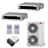 LG 36K BTU Cooling 19 SEER2 Two Zone Concealed Duct Mini Split Package with 18K + 18K Indoor Units White