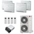 LG 36K BTU Cooling 22 SEER2 Four Zone Floor Console Mini Split Package with 9K + 9K + 9K + 15K Indoor Units White