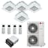 LG 36K BTU Cooling 22 SEER2 Four Zone Ceiling Cassette Mini Split Package with 9K + 9K + 9K + 9K Indoor Units White