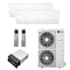 LG 36K BTU Cooling 22 SEER2 Two Zone Wall Mount Mini Split Package with Inverter Technology and Air Flow Options White