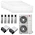 LG 48K BTU Cooling 20.5 SEER2 Five Zone Wall Mount Mini Split Package with LGRED 9k + 9k + 9k + 9k + 12k Indoor Units White