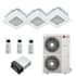LG 48K BTU Cooling 20.5 SEER2 Three Zone Ceiling Cassette Mini Split Package with LGRED 9K + 18K + 18K Indoor Units White