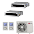 LG 18K BTU Cooling 18.5 SEER2 Two Zone Concealed Duct Mini Split Package with 9K + 12K Indoor Units White
